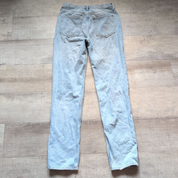 We Are Free Size 27 Tapered Jeans Women's Blue Distressed Button Fly - Picture 6 of 9